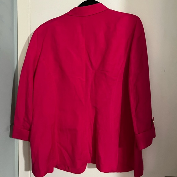 Fuchsia 100% Linen Women's Blazer - Picture 5 of 7